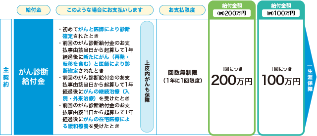 終身がん保険（C3）（がん診断給付型）　保険期間：終身